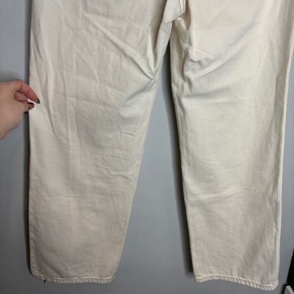 Reformation Lexi High Rise Wide Leg Jeans Ivory - Picture 12 of 12